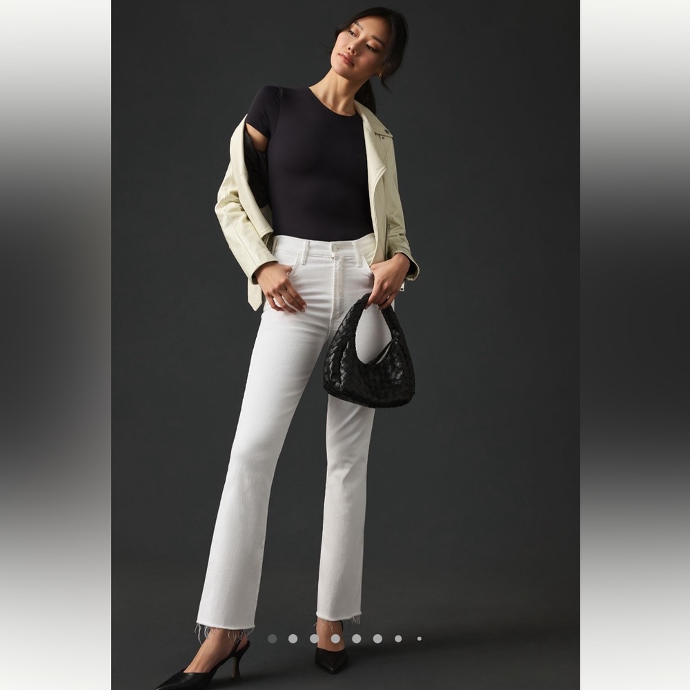 MOTHER White Ankle Cropped Jeans